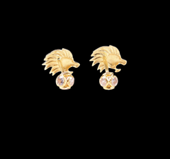 stud lion face (1) earrings